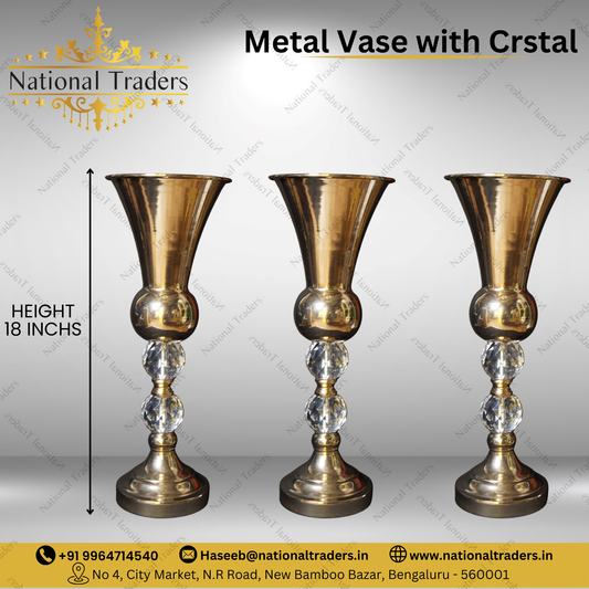 Metal Vase with Crystal