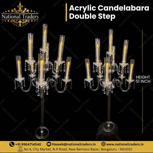 Acrylic Candelabara Double Step