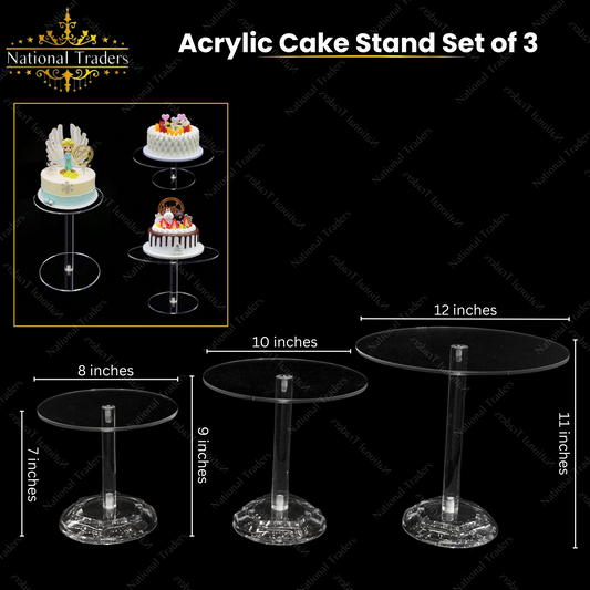 Acrylic Cake Stand Set of 3