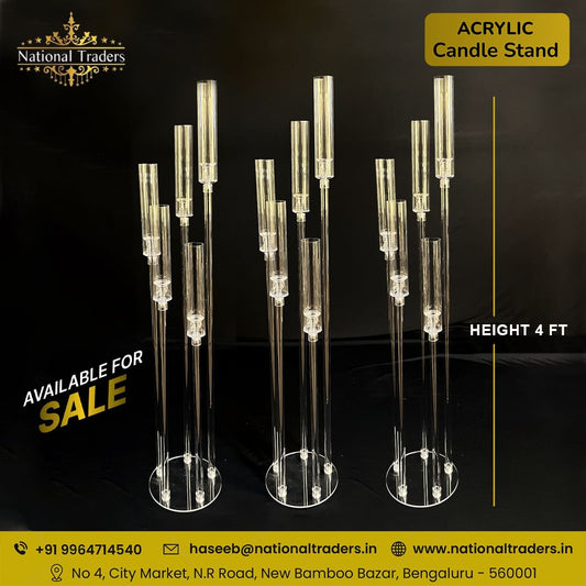 Acrylic Candle Stand 5 Arms