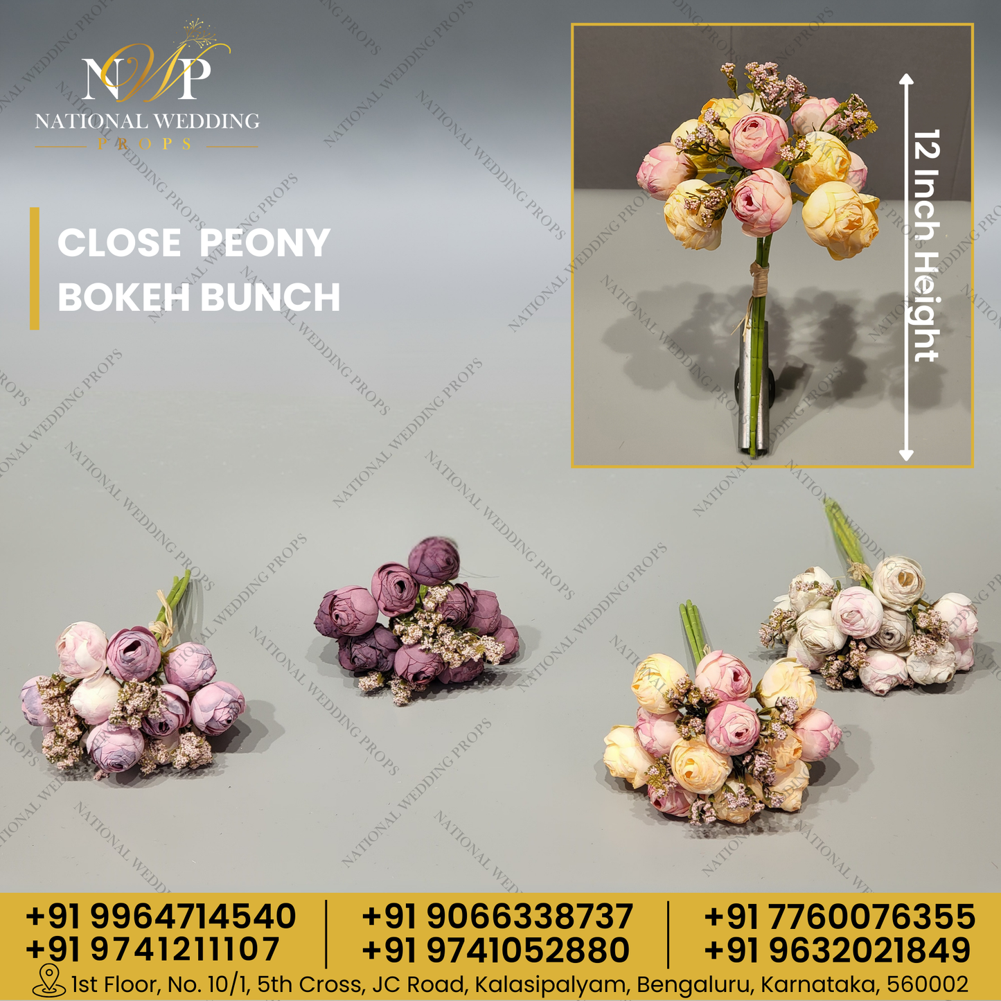 Close Peony Bokeh Bunch