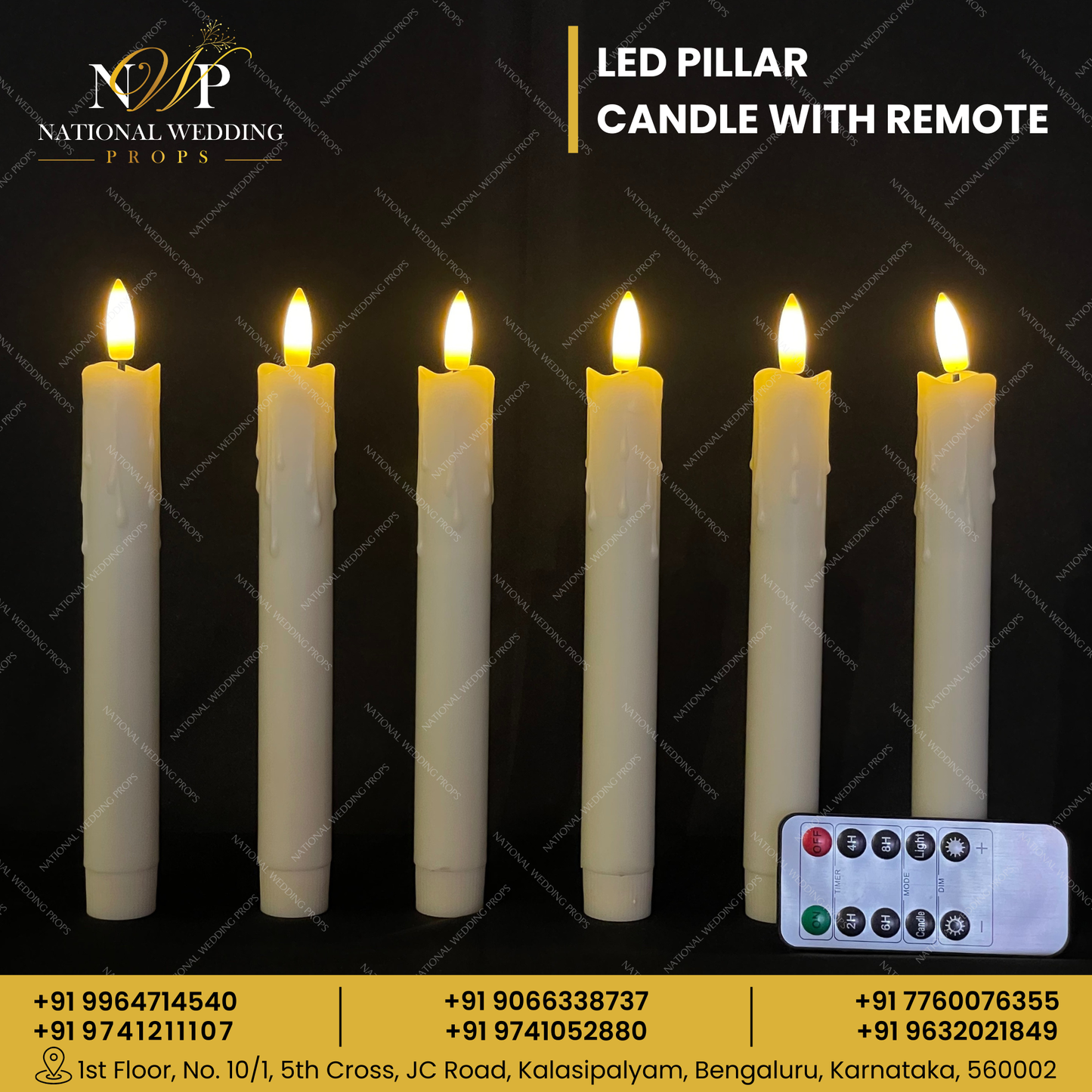 LED PILLAR CANDLE WITH REMOTE 6PCS