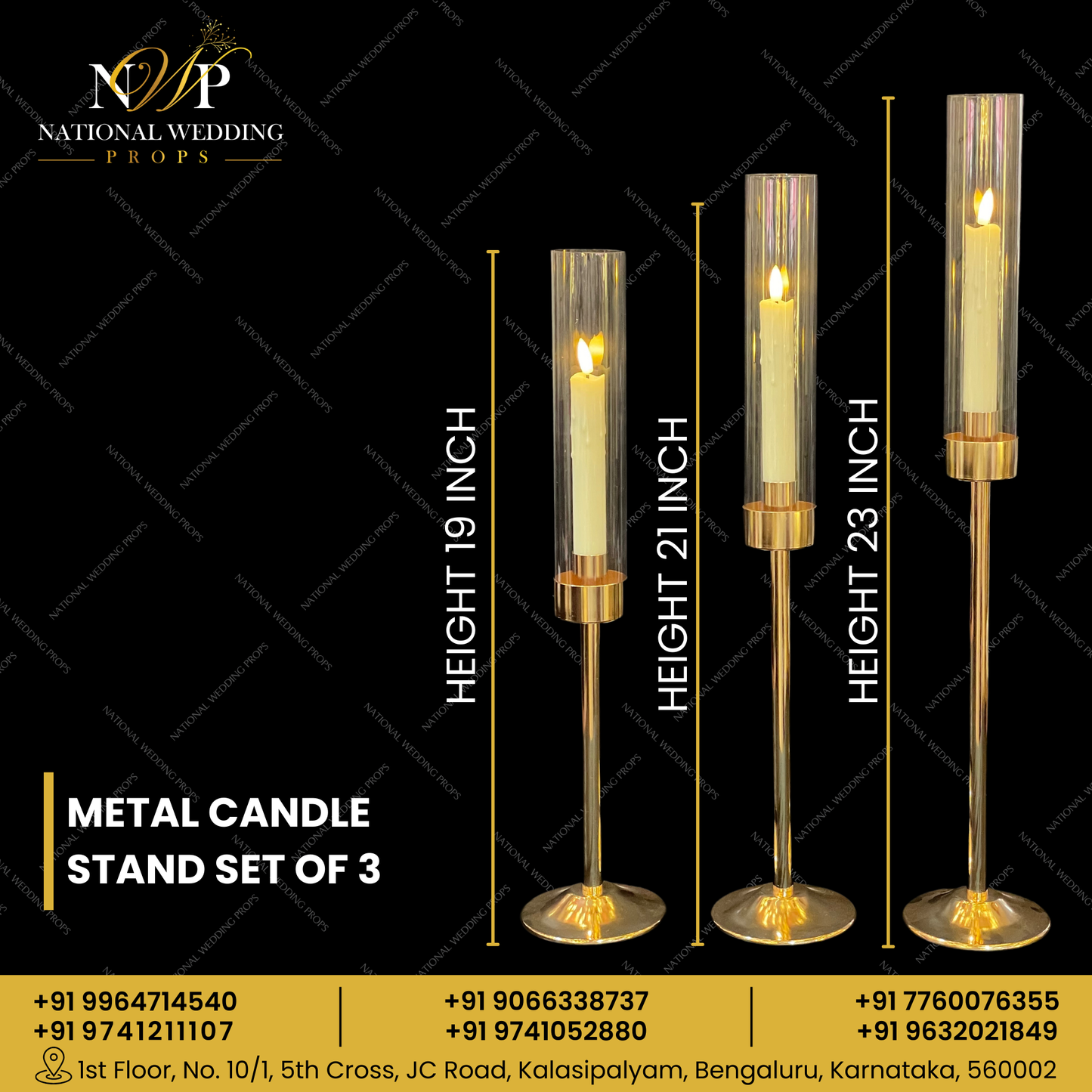 Metal Candle Stand Set of 3