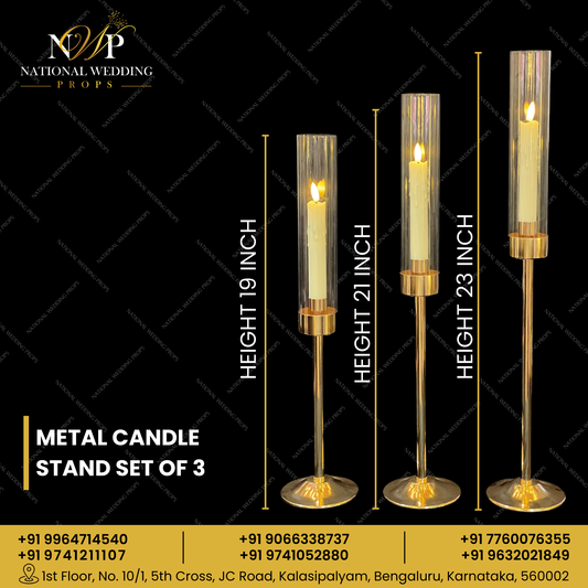 Metal Candle Stand Set of 3