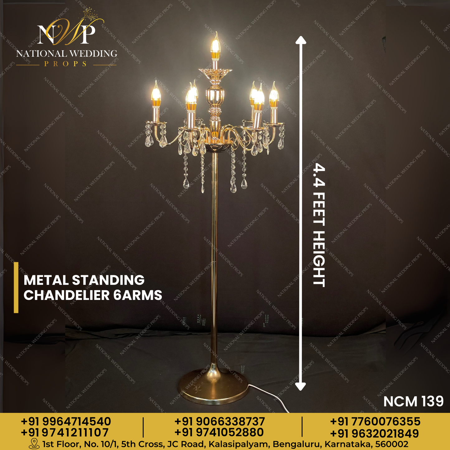 METAL STANDING CHADELIER