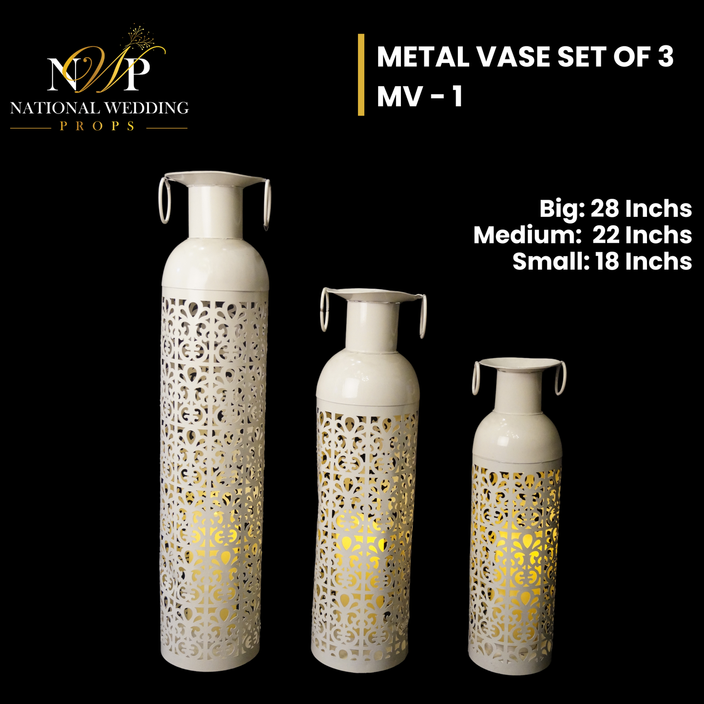 MV1 - METAL VASE SET OF 3
