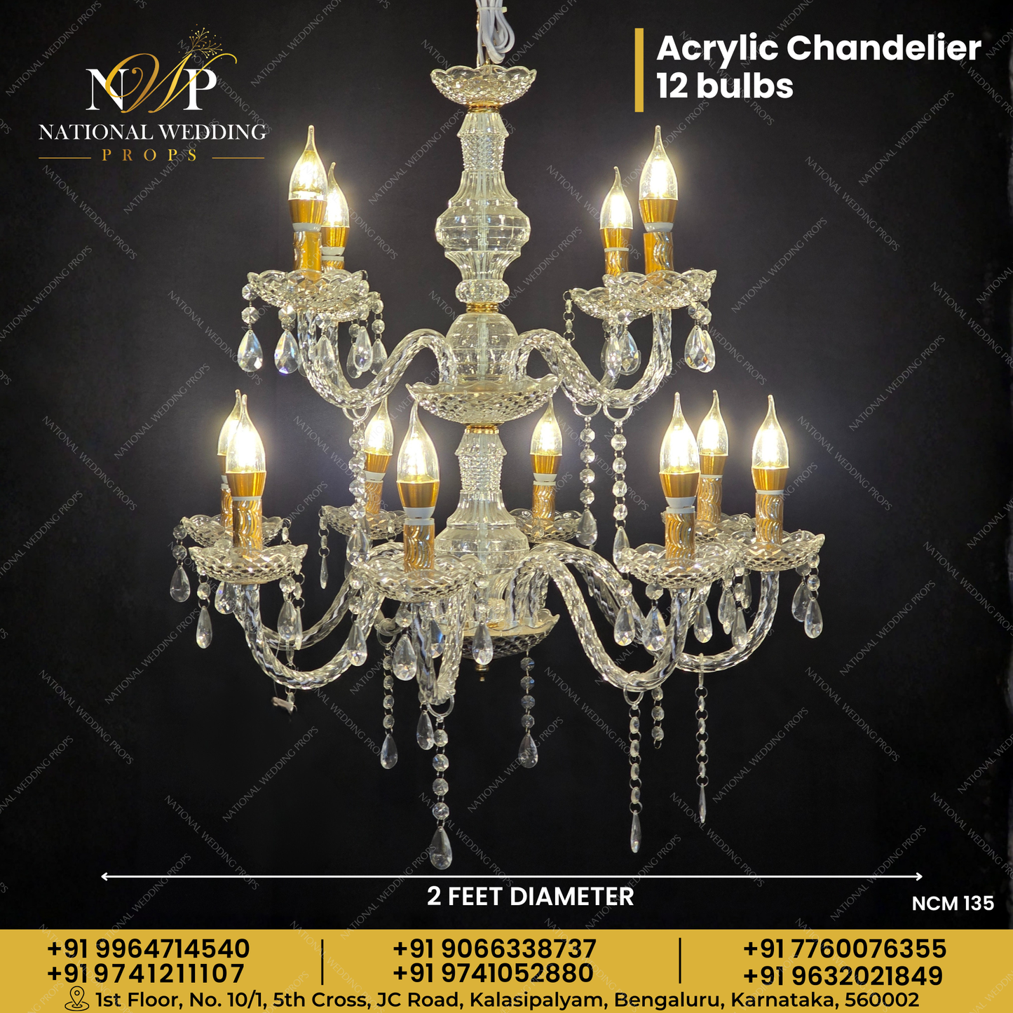ACRYLIC CHANDELIER 12 BULB
