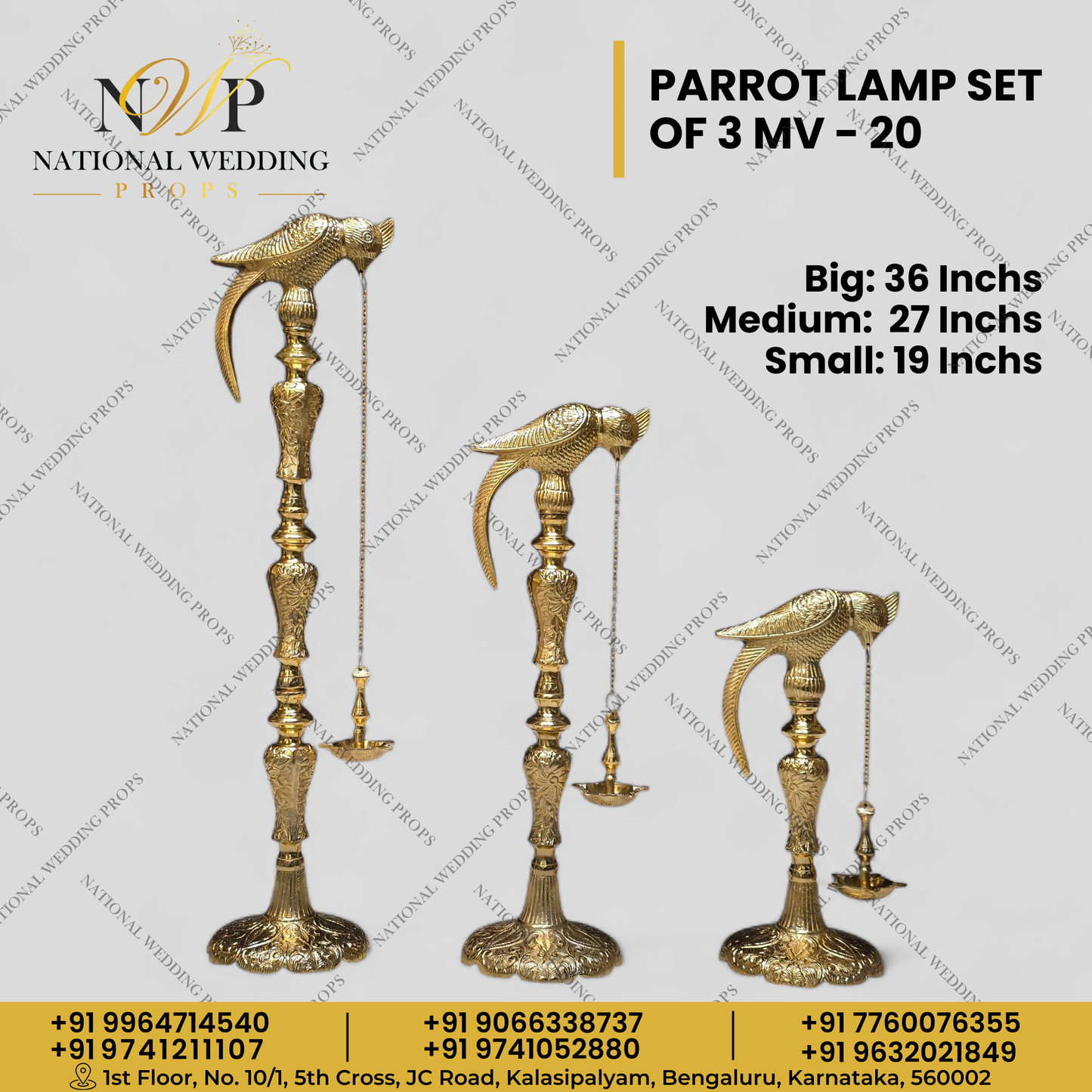 MV20 - PARROT LAMP SET OF 3