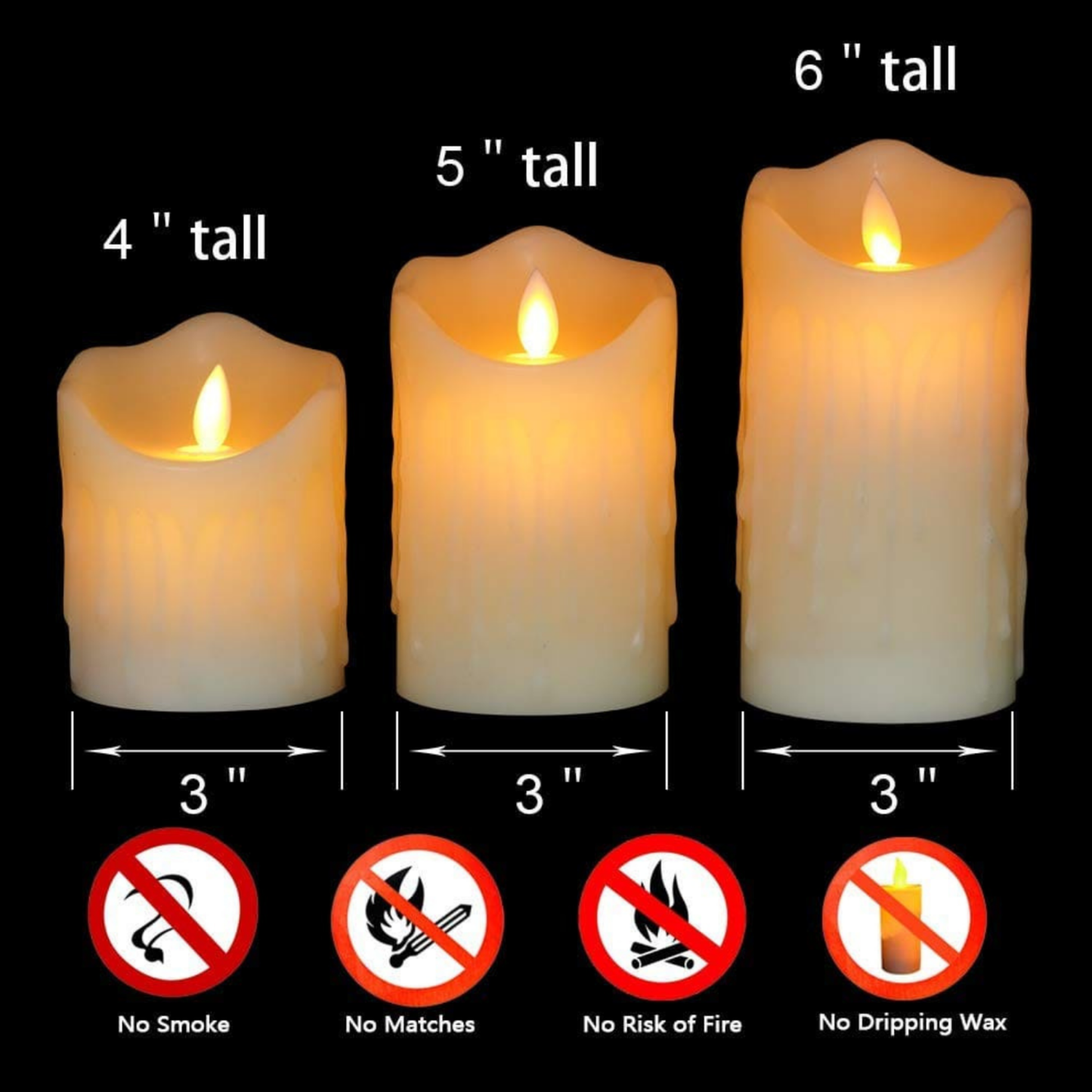 SHAKING LED CANDLES SET OF 3