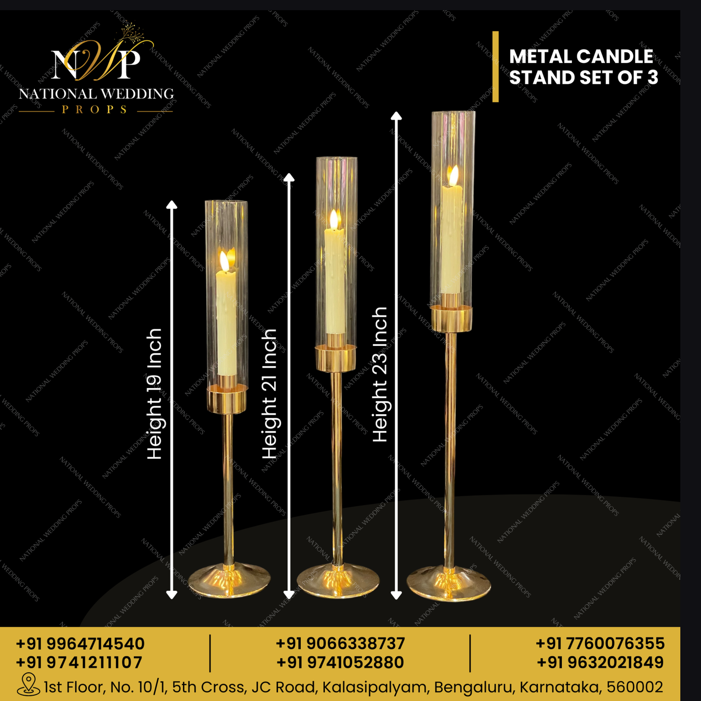 METAL CANDLE HOLDER SET OF 3