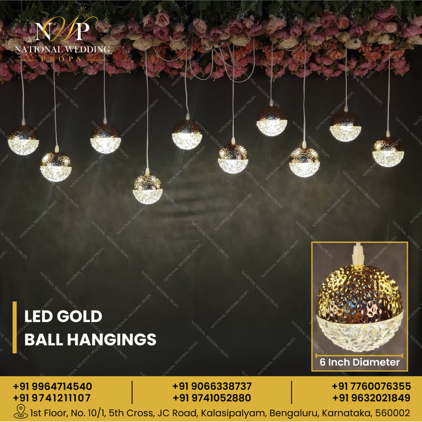 Led gold bali hangings