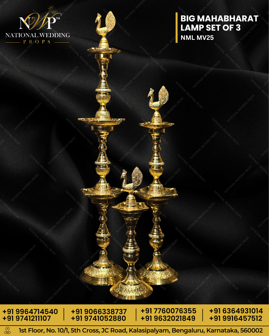 big mahabharat lamp set of 3