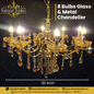 8 Bulbs Glass & Metal Chandelier