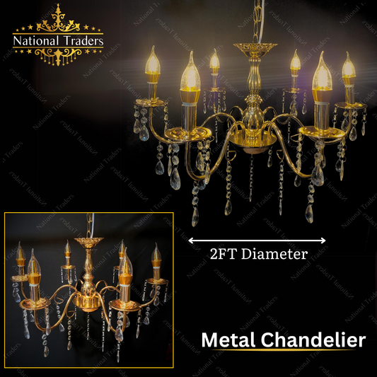 Metal Chandelier 6 Bulbs