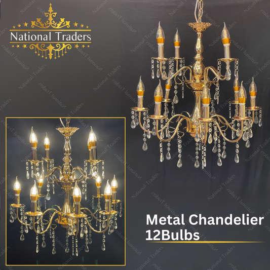 Metal Chandelier 12 Bulbs