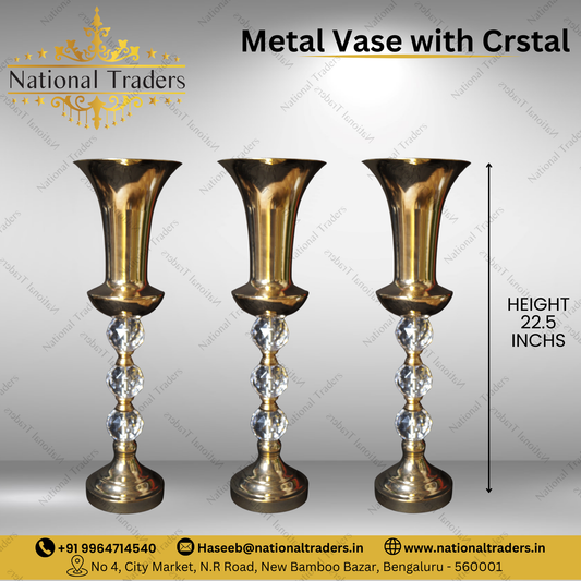 Metal Vase with Crystal