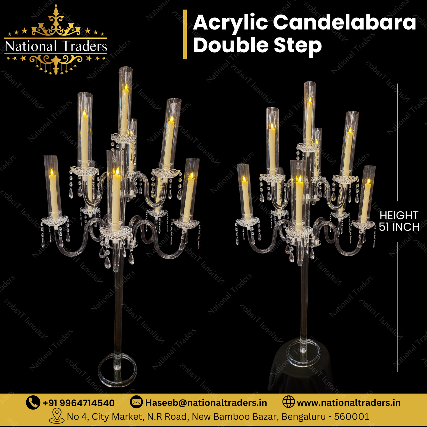 Acrylic Candelabara Double Step