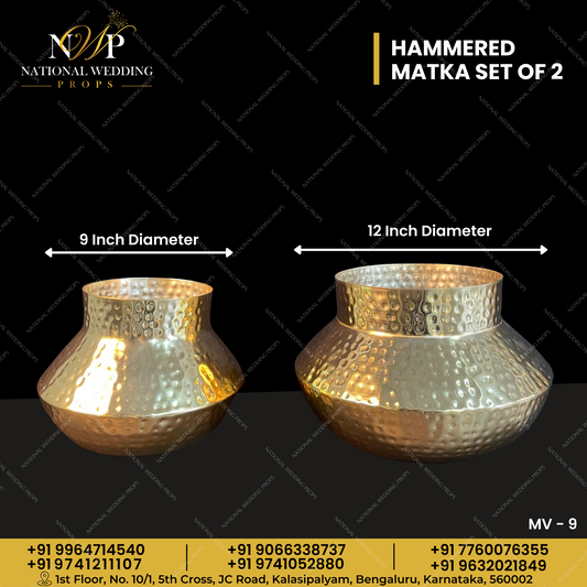 Hammered Matka Pot Set of 2