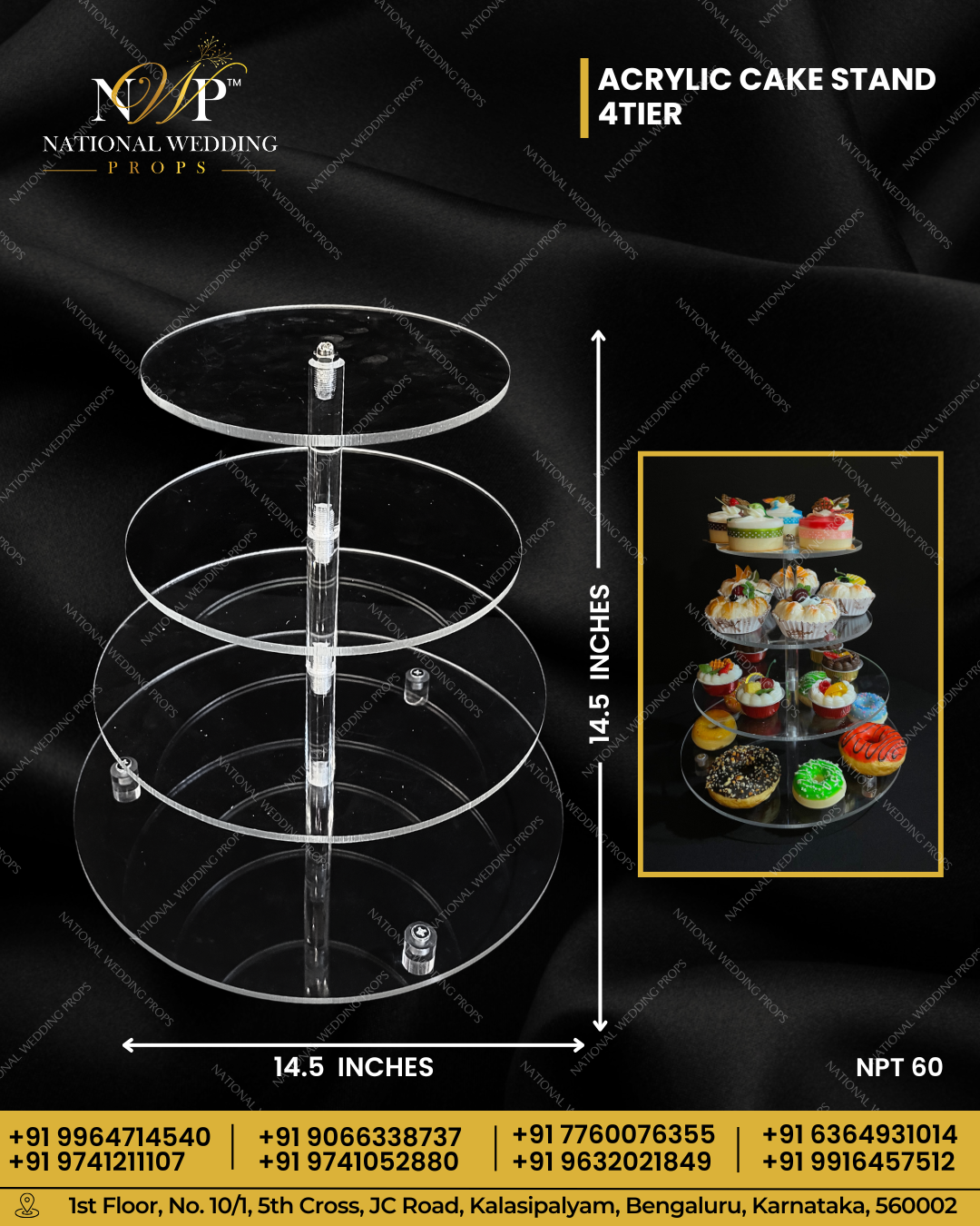 ACRYLIC CAKE STAND 4TIER