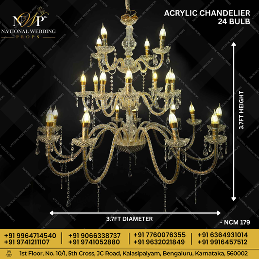 ACRYLIC CHANDELIER 24 BULBS