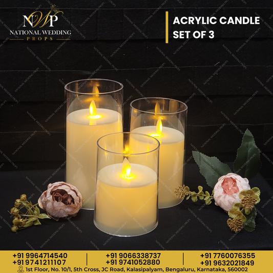 ACRYLIC CANDLE SET OF 3