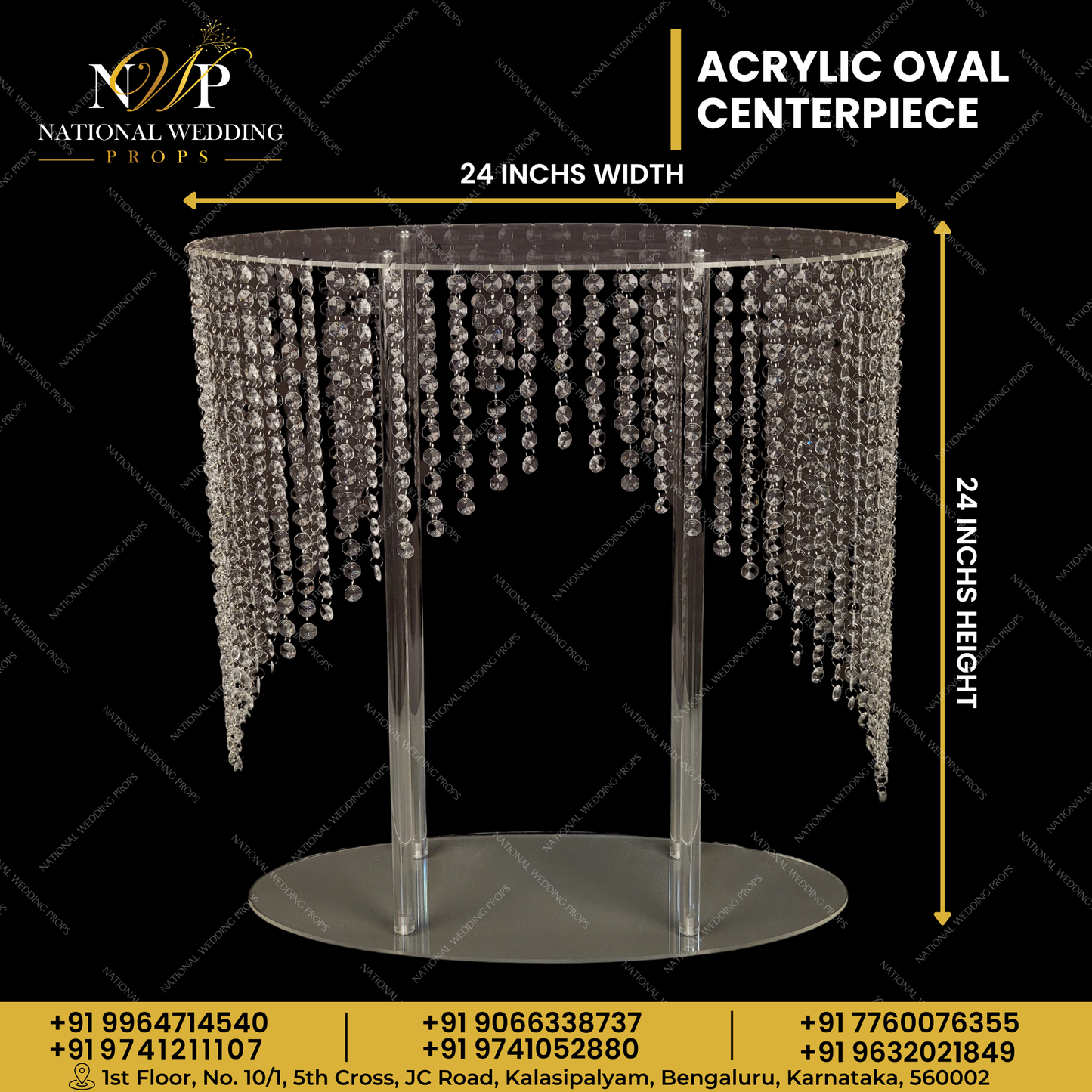 ACRYLIC OVAL CENTERPIECE 2/2FEET