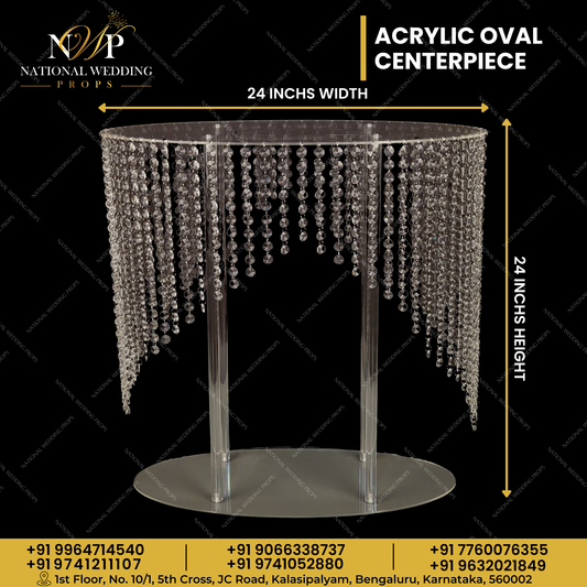 ACRYLIC OVAL CENTERPIECE 2/2FEET
