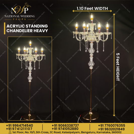 ACRYLIC STANDING CHANDELIER HEAVY 150CM