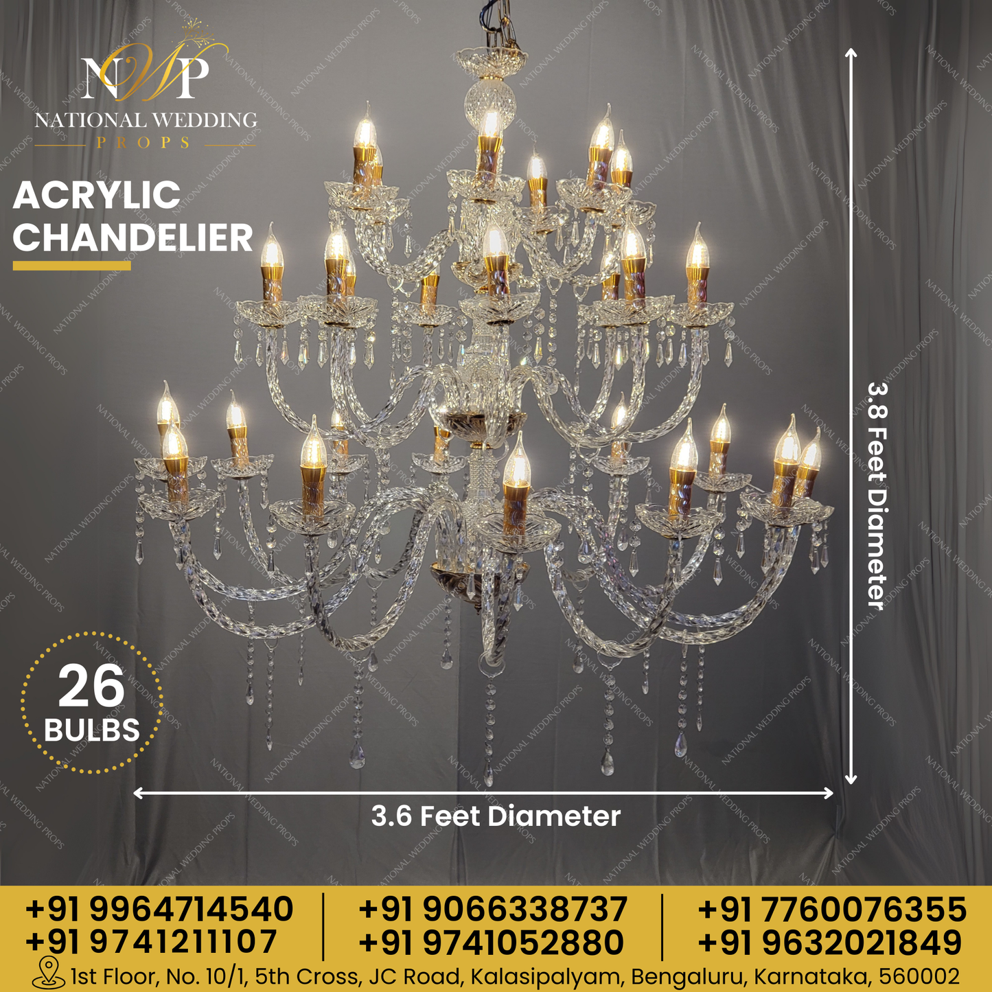Acrylic Chandelier 26 Bulbs