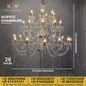 Acrylic Chandelier 26 Bulbs