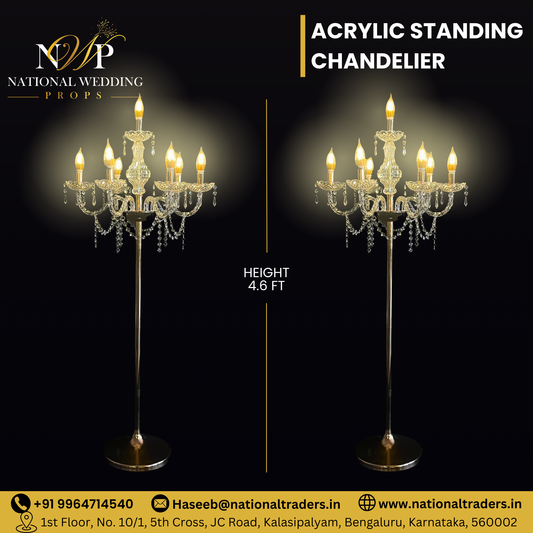 Acrylic Standing Chandelier 4.6 FT