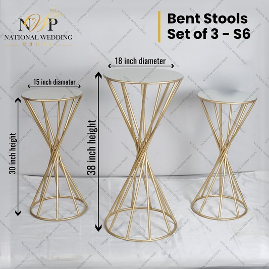 S6 - BENT STOOL SET OF 3