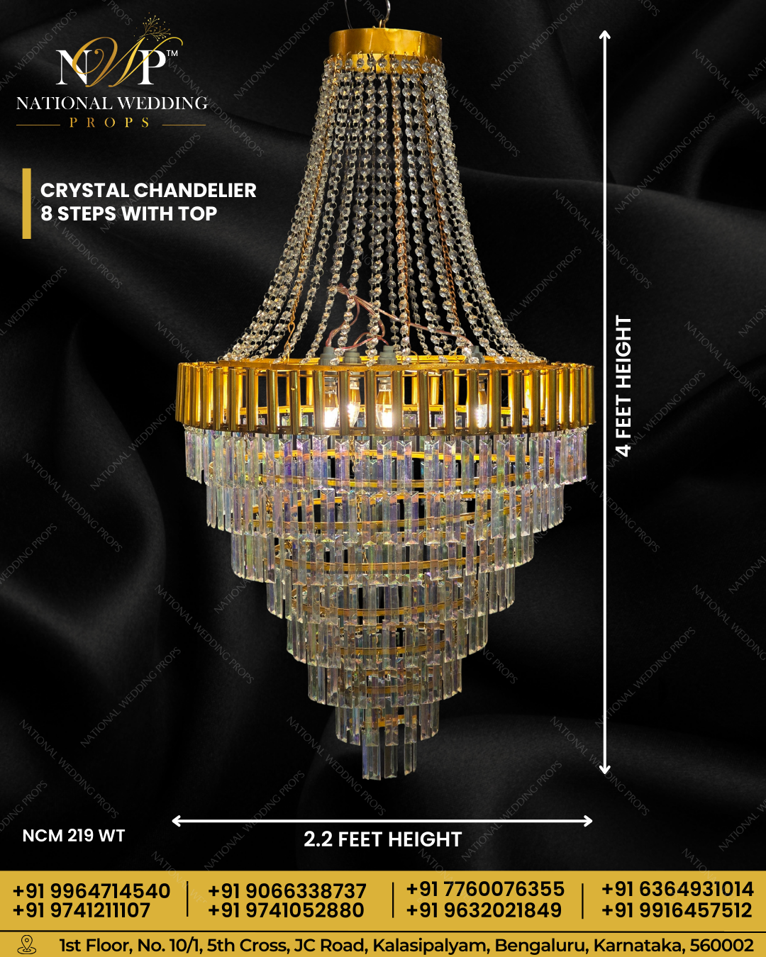 CRYSTAL CHANDELIER 8 STEPS WITH TOP