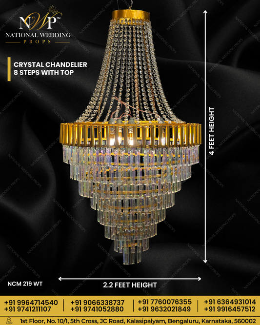 CRYSTAL CHANDELIER 8 STEPS WITH TOP
