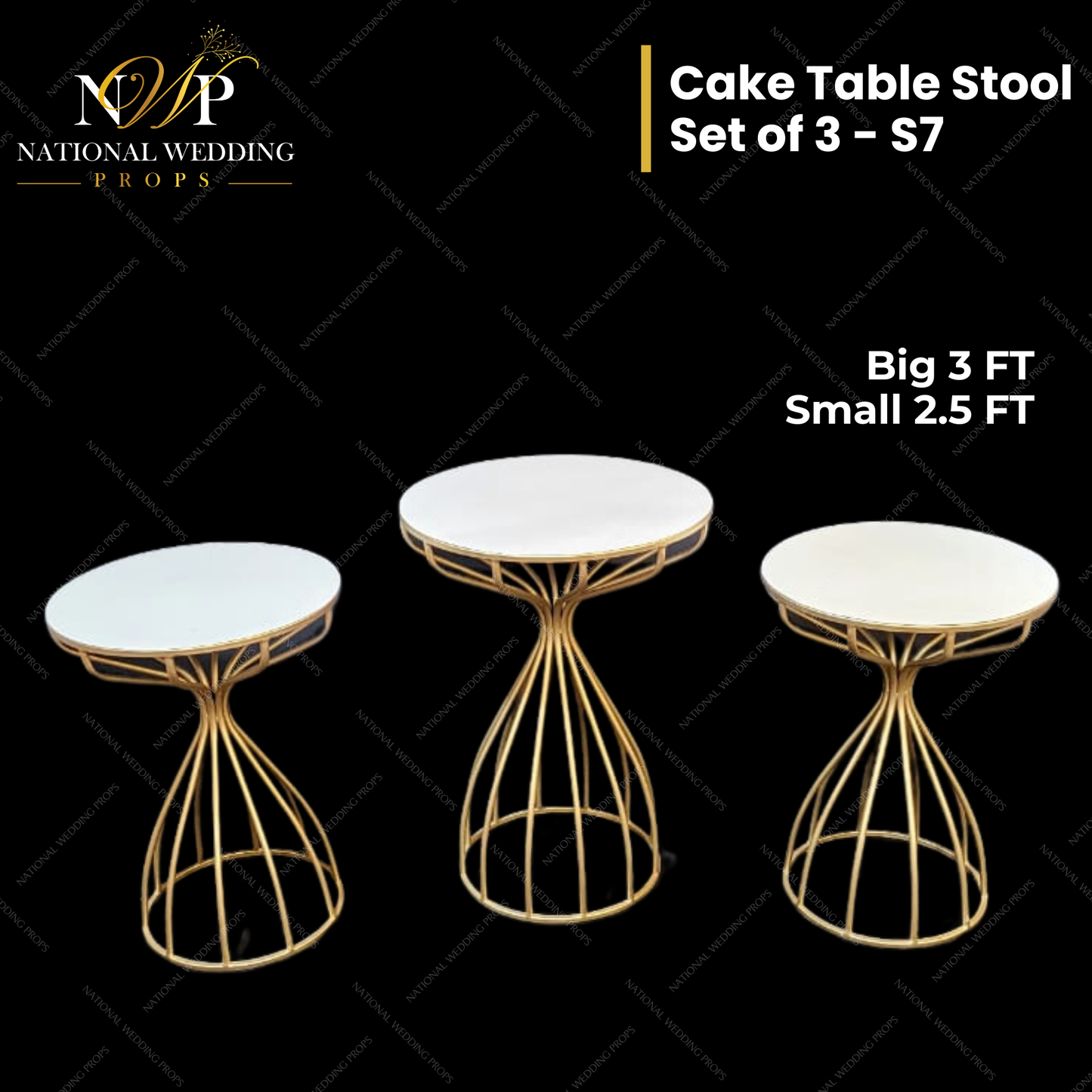 S7 - CAKE TABLE STOOL SET OF 3