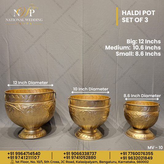 Haldi Pot Set of 3