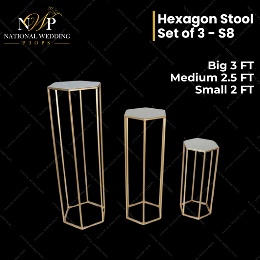 S8 - HEXAGON STOOL SET OF 3