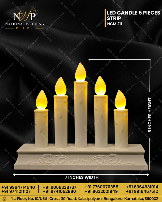 LED candle 5 pieces strip