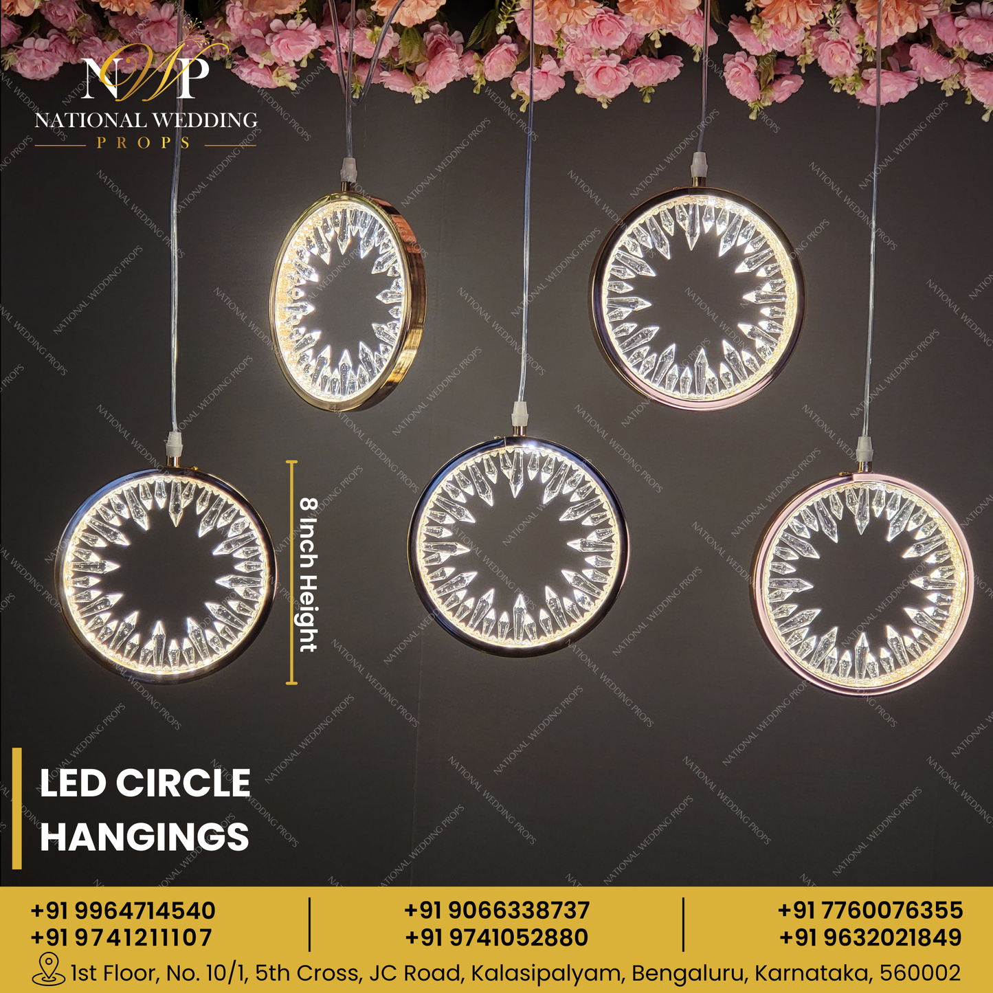 LED CIRCLE HANGING SET OF 5
