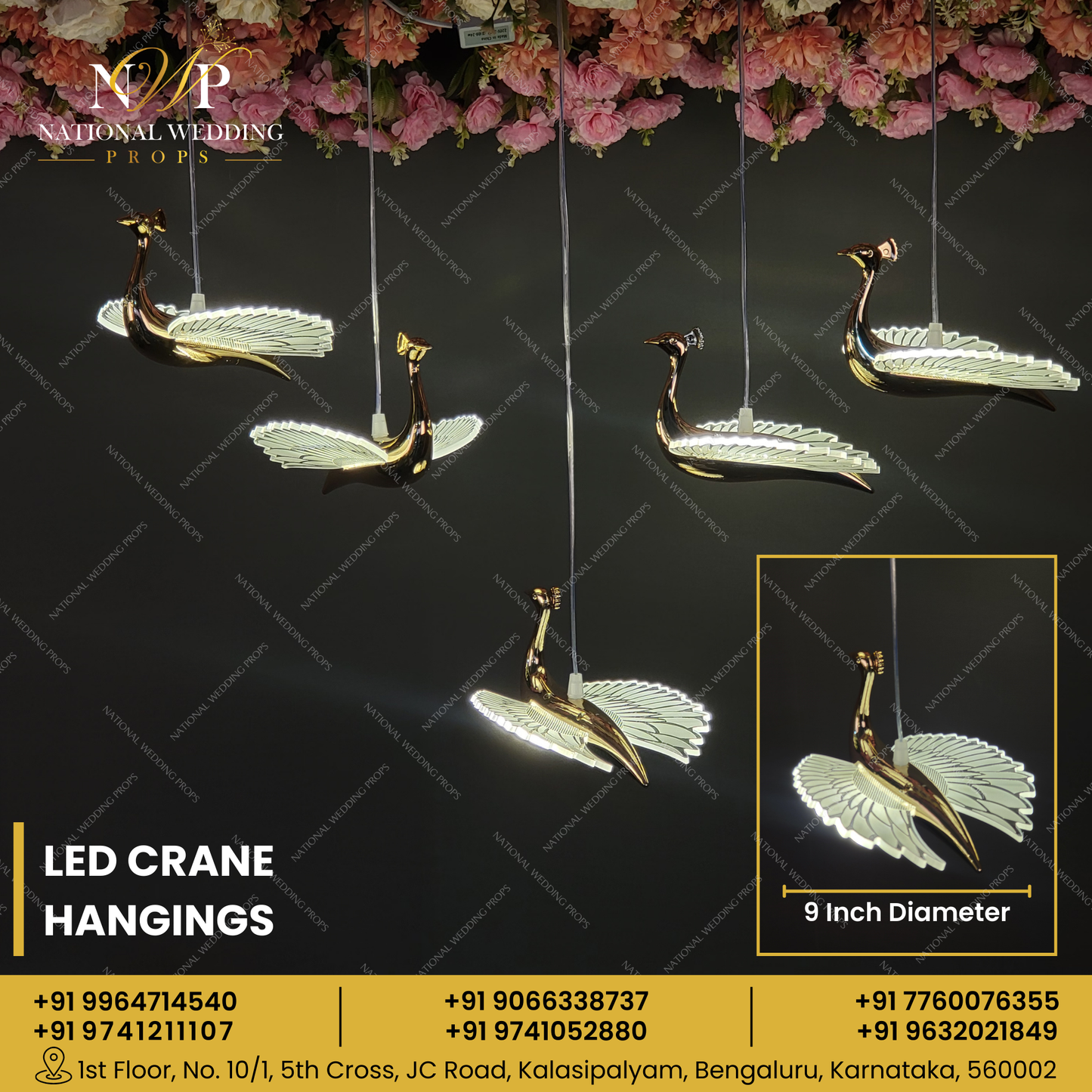 LED CRANE HANGING SET OF 5