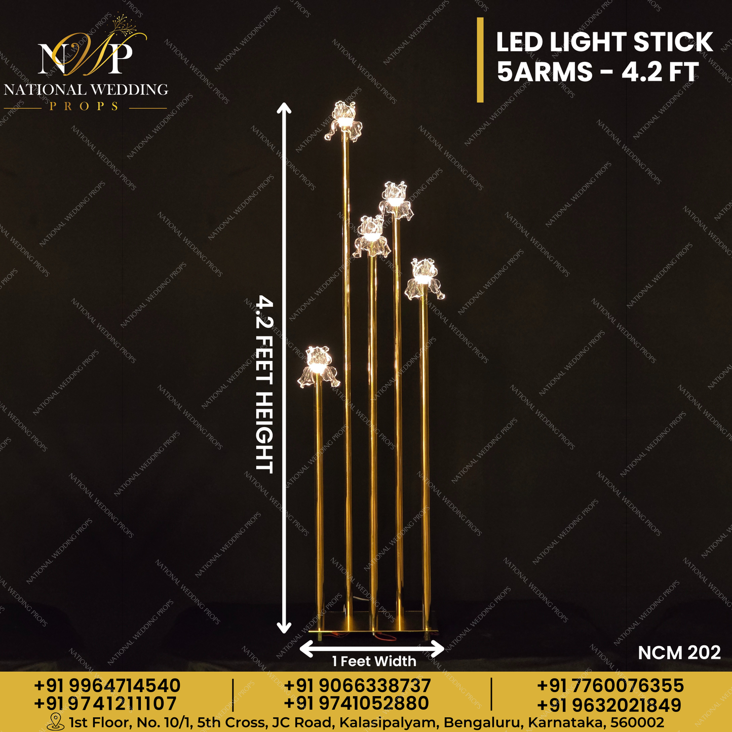 LED Light Stick 5 Arms - 4.2FT