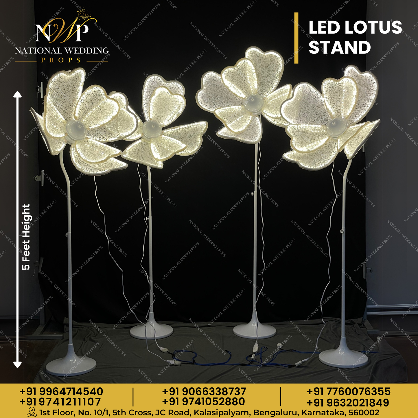 LED LOTUS STAND SET OF 4
