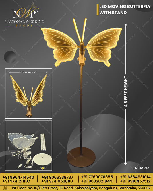 led moving butterfly with stand