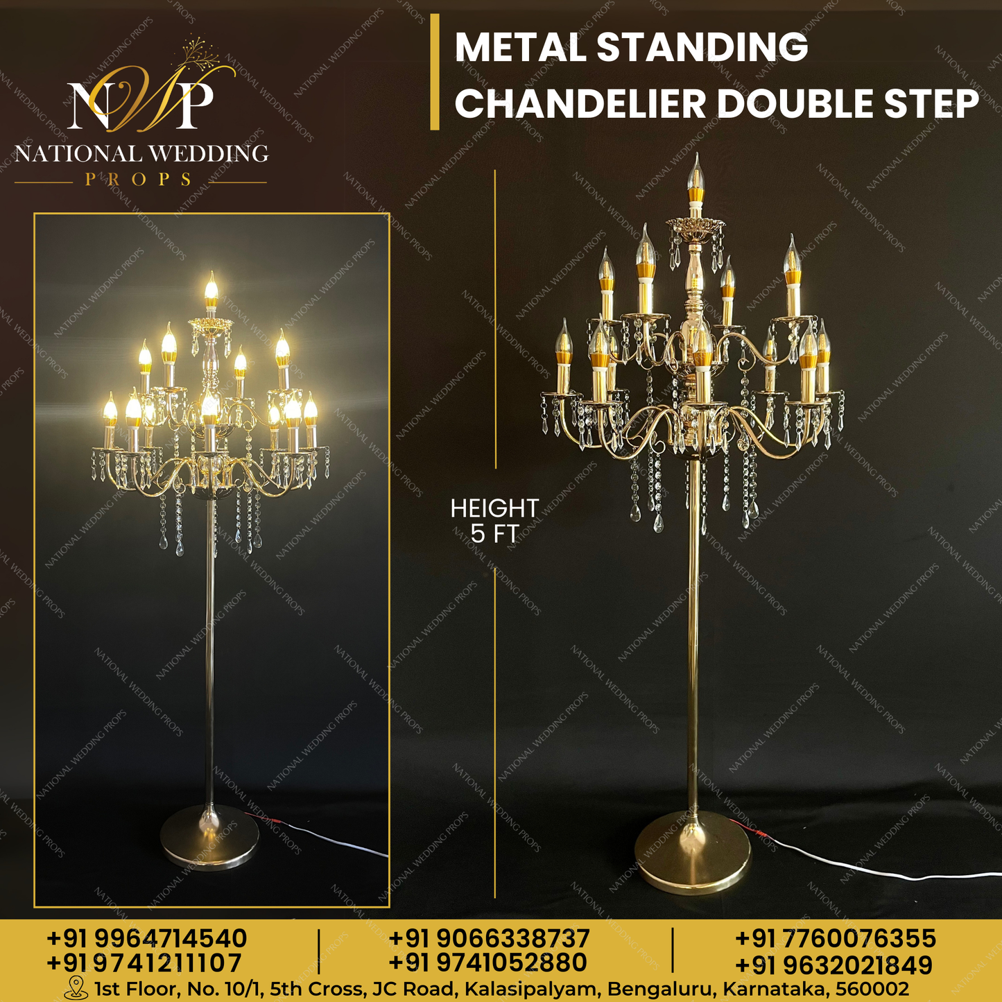 METAL STANDING CHANDELIER DOUBLE STEP