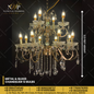 Metal & Glass Chandelier 12 Bulbs
