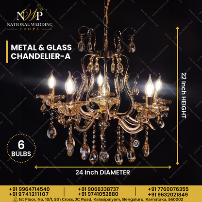 Metal & Glass Chandelier