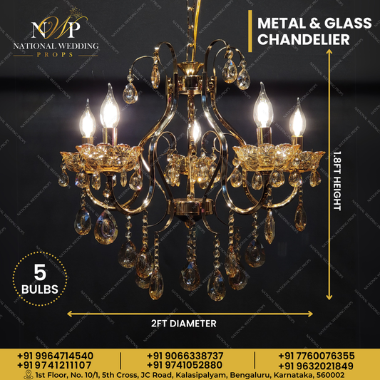 Metal & Glass Chandelier