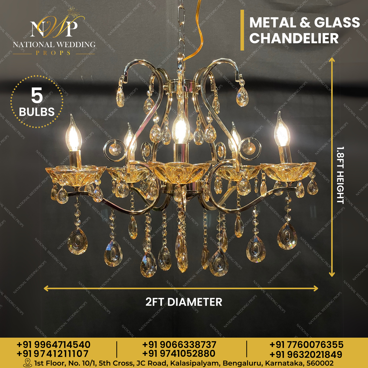 Metal & Glass Chandelier