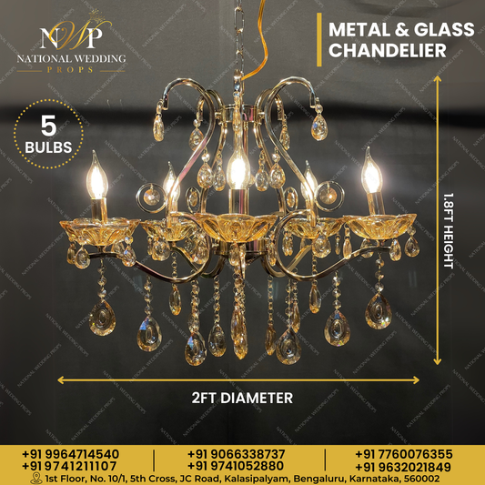 Metal & Glass Chandelier