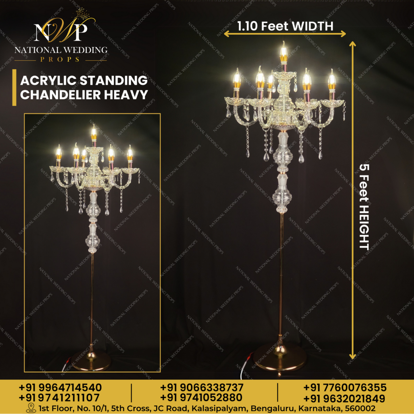 Acrylic Standing chandelier heavy